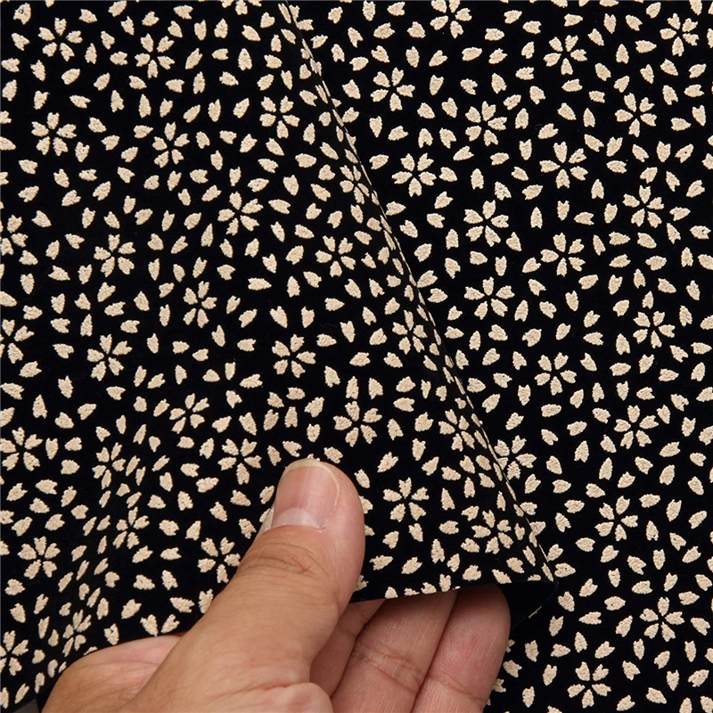 日本紐釦貿易 印伝調合皮スエードレザー生地 巾92cm×4m切売カット 桜柄 白 KP4080-4A-4M 1枚（ご注文単位1枚）【直送品】