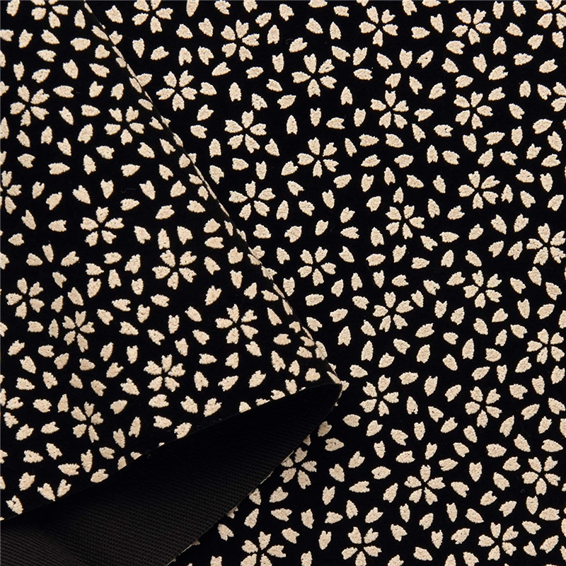 日本紐釦貿易 印伝調合皮スエードレザー生地 巾92cm×8m切売カット 桜柄 白 KP4080-4A-8M 1枚（ご注文単位1枚）【直送品】