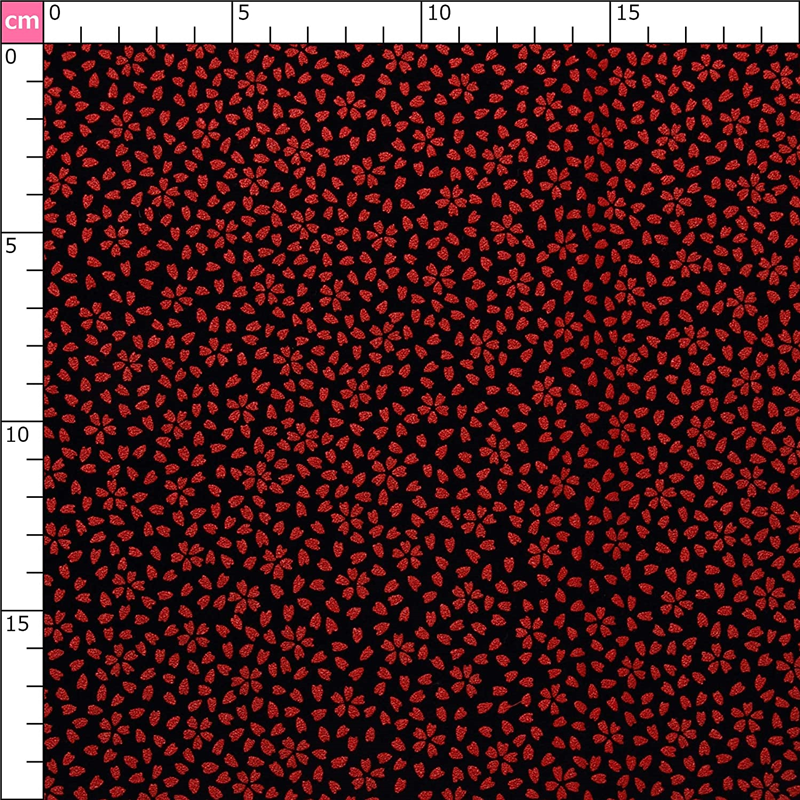 日本紐釦貿易 印伝調合皮スエードレザー生地 巾92cm×2m切売カット 桜柄 赤 KP4080-4D-2M 1枚（ご注文単位1枚）【直送品】