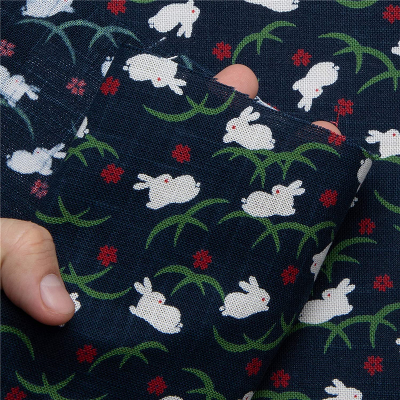 日本紐釦貿易 和風モダン柄生地 巾110cm×10m切売カット うさぎ柄 KP7090-109-10M 1枚(ご注文単位1枚)【直送品】