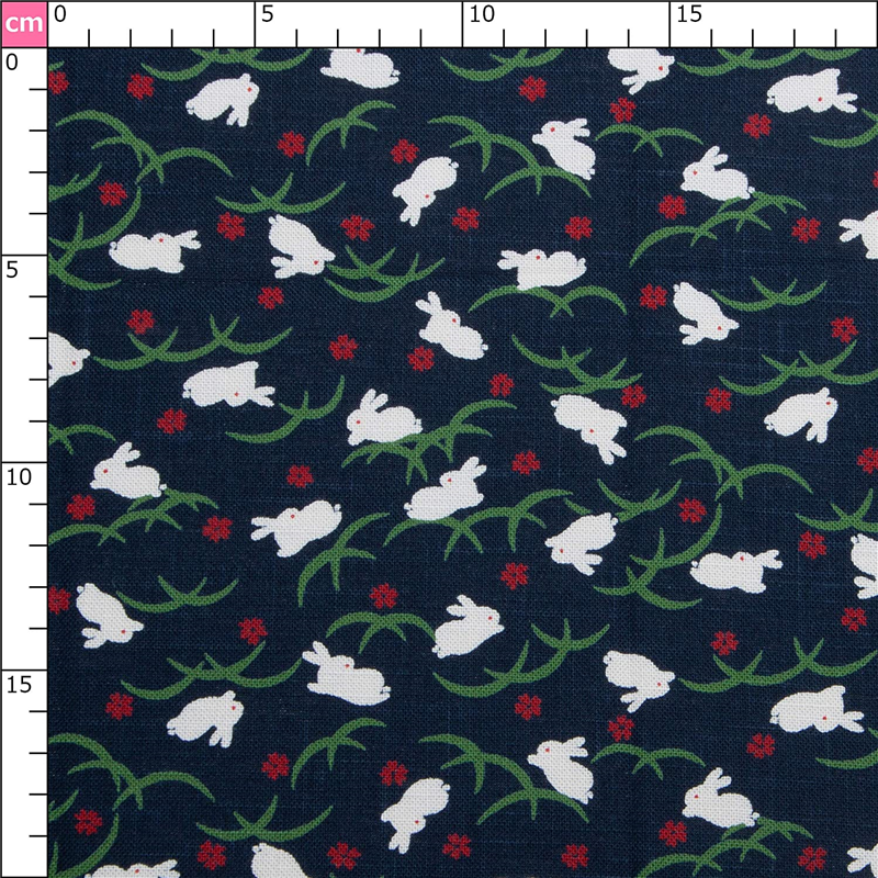 日本紐釦貿易 和風モダン柄生地 巾110cm×2m切売カット うさぎ柄 KP7090-109-2M 1枚（ご注文単位1枚）【直送品】