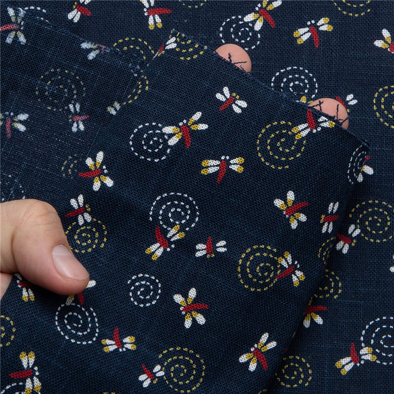 日本紐釦貿易 和風モダン柄生地 巾110cm×7m切売カット とんぼ柄 KP7090-111-7M 1枚（ご注文単位1枚）【直送品】