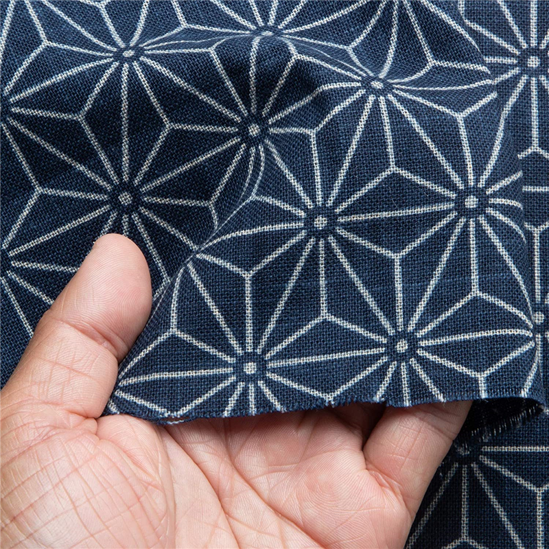 日本紐釦貿易 和風モダン柄生地 巾110cm×2m切売カット 麻の葉柄 KP7090-1-2M 1枚（ご注文単位1枚）【直送品】