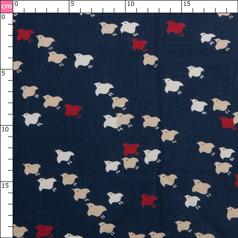 日本紐釦貿易 和風モダン柄生地 巾110cm×6m切売カット 千鳥柄 KP7090-135-6M 1枚（ご注文単位1枚）【直送品】