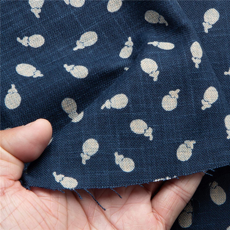 日本紐釦貿易 和風モダン柄生地 巾110cm×6m切売カット なす柄 KP7090-42-6M 1枚（ご注文単位1枚）【直送品】