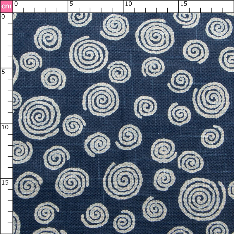 日本紐釦貿易 和風モダン柄生地 巾110cm×2m切売カット うずまき柄 KP7090-43-2M 1枚（ご注文単位1枚）【直送品】