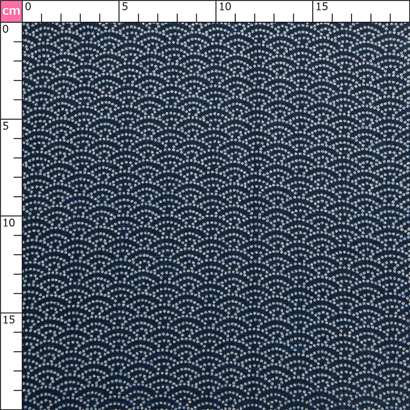 日本紐釦貿易 和風モダン柄生地 巾110cm×7m切売カット 青海波柄 KP7090-44-7M 1枚（ご注文単位1枚）【直送品】