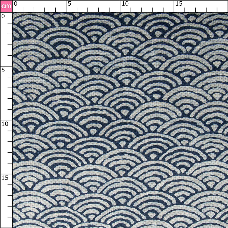 日本紐釦貿易 和風モダン柄生地 巾110cm×6m切売カット 青海波柄 KP7090-4-6M 1枚(ご注文単位1枚)【直送品】