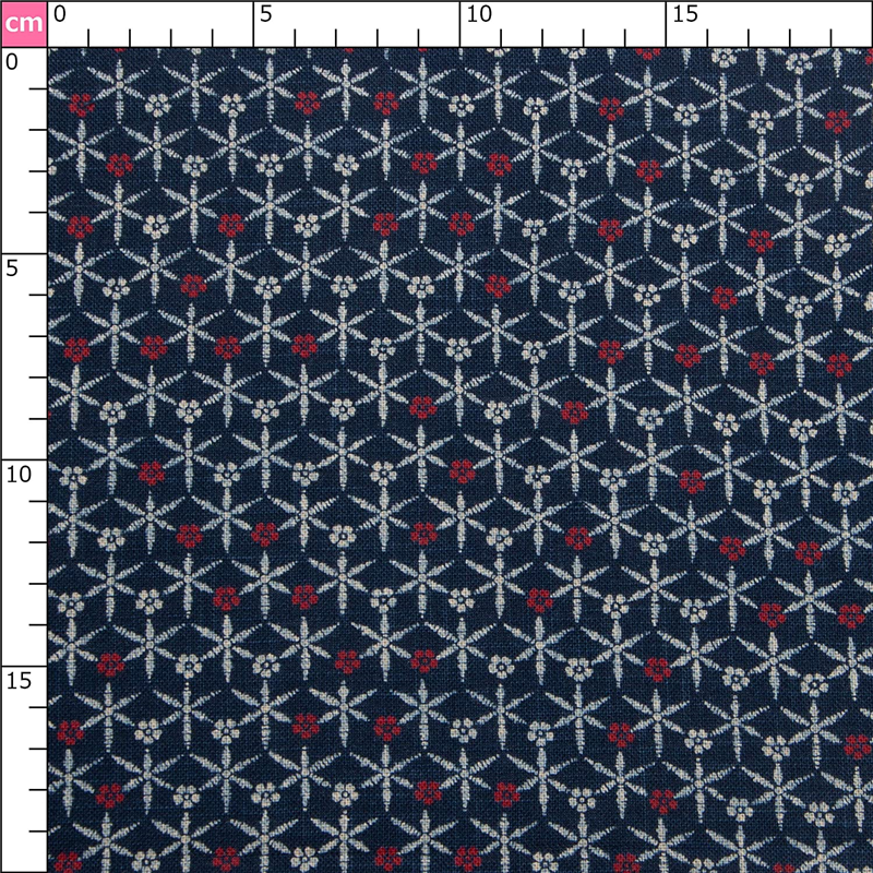 日本紐釦貿易 和風モダン柄生地 巾110cm×2m切売カット 花菱柄 KP7090-52-2M 1枚（ご注文単位1枚）【直送品】