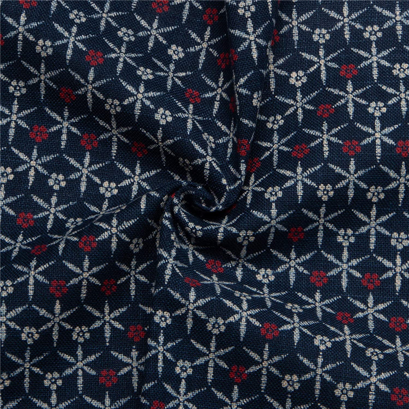 日本紐釦貿易 和風モダン柄生地 巾110cm×7m切売カット 花菱柄 KP7090-52-7M 1枚（ご注文単位1枚）【直送品】