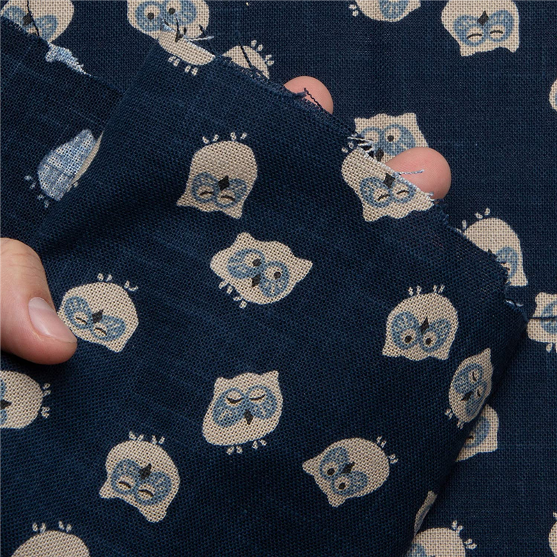 日本紐釦貿易 和風モダン柄生地 巾110cm×3m切売カット ふくろう柄 KP7090-91-3M 1枚（ご注文単位1枚）【直送品】