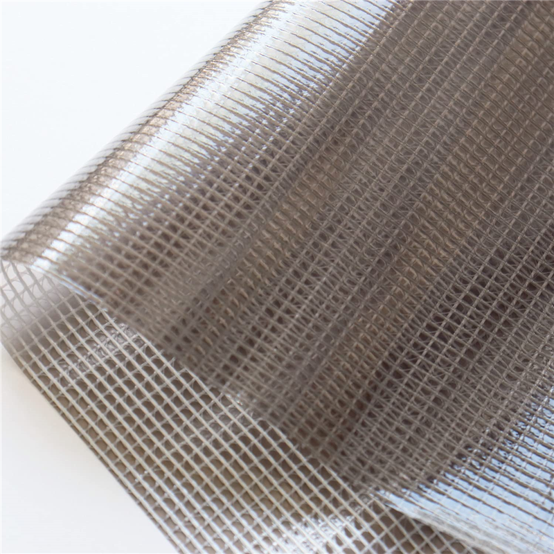 日本紐釦貿易 ビニール生地 ネットチェック小 スモークグレー 約巾65cm 2m切り売りカット MF34-10-2M 1枚（ご注文単位1枚）【直送品】