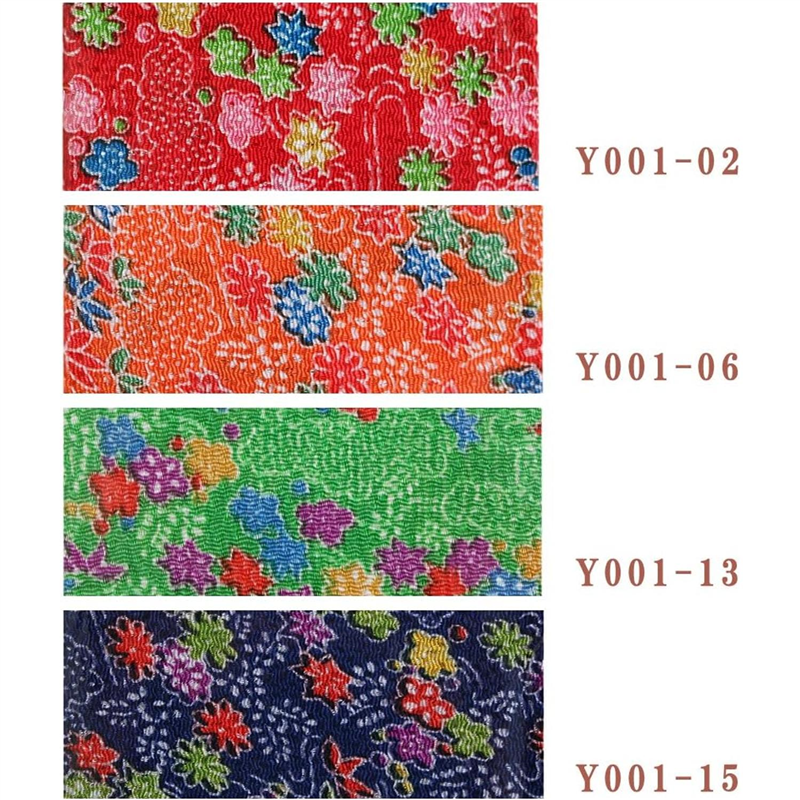 日本紐釦貿易 ちりめんカット 友禅 約23×33cm 花柄 紺 Y001-15 1枚（ご注文単位1枚）【直送品】