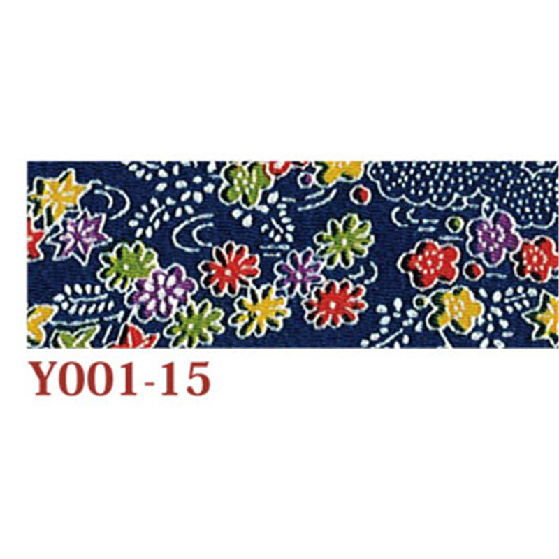 日本紐釦貿易 ちりめんカット 友禅 約23×33cm 花柄 紺 Y001-15 1枚（ご注文単位1枚）【直送品】