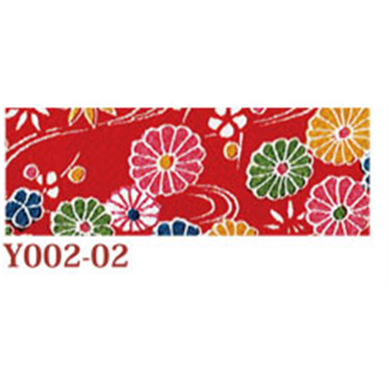 日本紐釦貿易 ちりめん 友禅 花柄 赤 巾約70cm×10ｍ切売カット 1枚（ご注文単位1枚）【直送品】