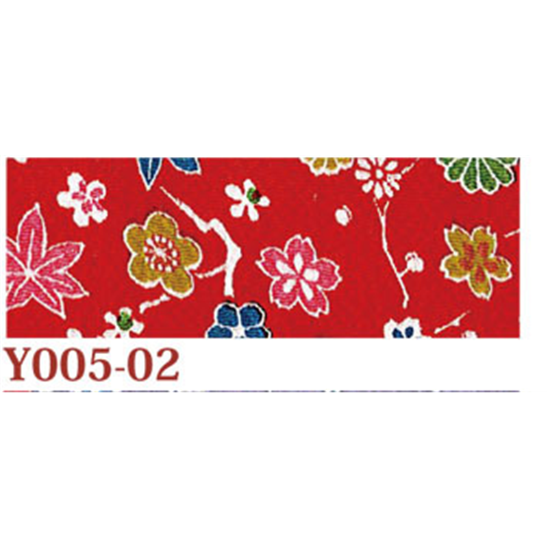 日本紐釦貿易 ちりめんカット 友禅 約23×33cm 花柄 赤 Y005-02 1枚（ご注文単位1枚）【直送品】