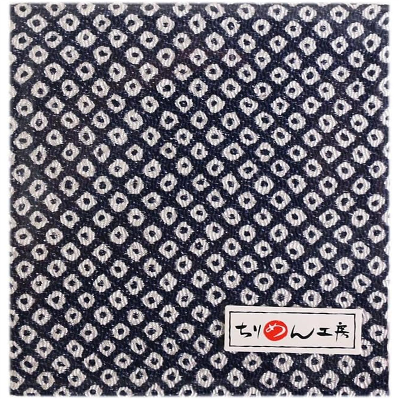 日本紐釦貿易 ちりめん 友禅 鹿の子絞り 紺 巾約70cm×10m切売カット 1枚(ご注文単位1枚)【直送品】