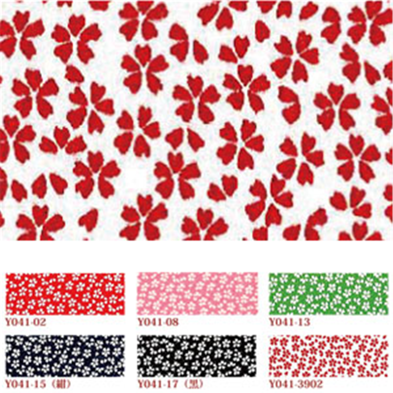 日本紐釦貿易 ちりめん 友禅 桜柄 緑 巾約70cm×3ｍ切売カット 1枚（ご注文単位1枚）【直送品】