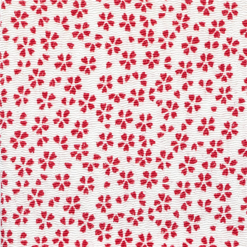 日本紐釦貿易 ちりめん 友禅 桜柄 紅白 巾約70cm×10ｍ切売カット 1枚（ご注文単位1枚）【直送品】
