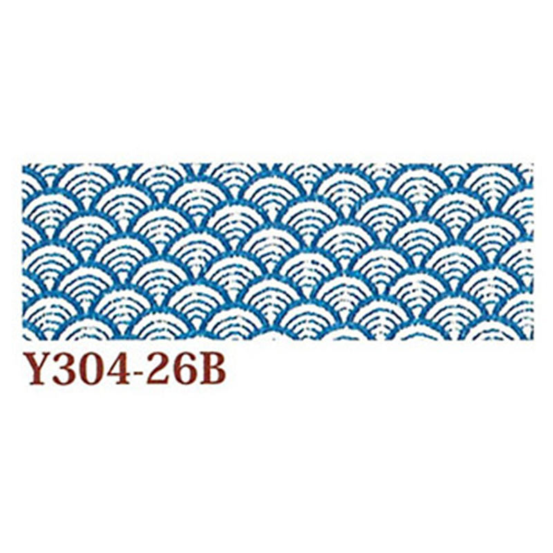 日本紐釦貿易 ちりめん 友禅 青海波 水色 巾約70cm×5ｍ切売カット 1枚（ご注文単位1枚）【直送品】