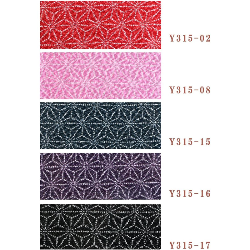 日本紐釦貿易 ちりめん 友禅 麻の葉 赤 巾約70cm×7ｍ切売カット 1枚（ご注文単位1枚）【直送品】