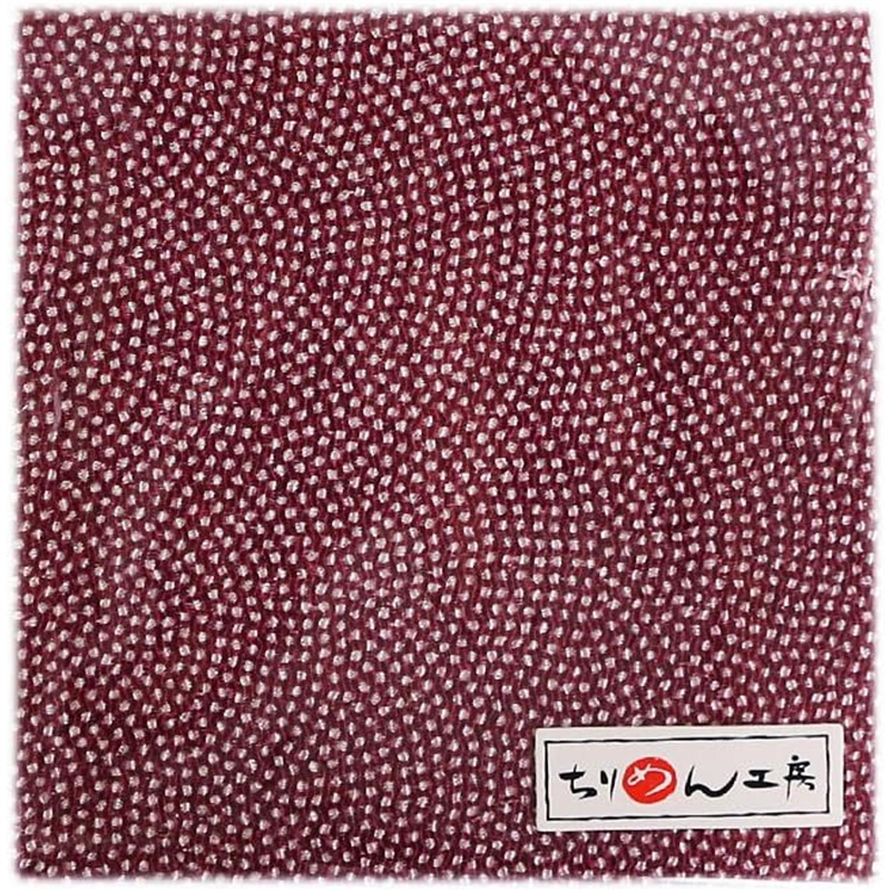 日本紐釦貿易 ちりめん 友禅 点描 青海波 茶 巾約70cm×4ｍ切売カット 1枚（ご注文単位1枚）【直送品】