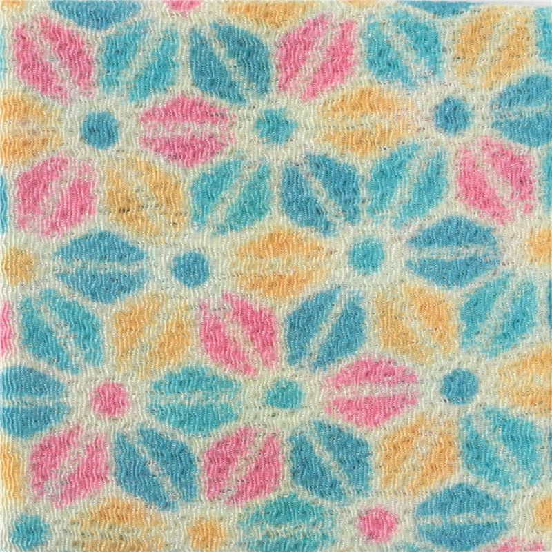 >日本紐釦貿易 ちりめん 友禅 麻の葉 黄色系 巾約70cm×7ｍ切売カット 1枚（ご注文単位1枚）【直送品】