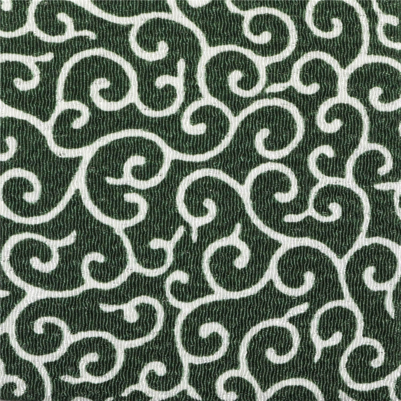 日本紐釦貿易 ちりめん 友禅 唐草 緑 巾約70cm×9ｍ切売カット 1枚（ご注文単位1枚）【直送品】
