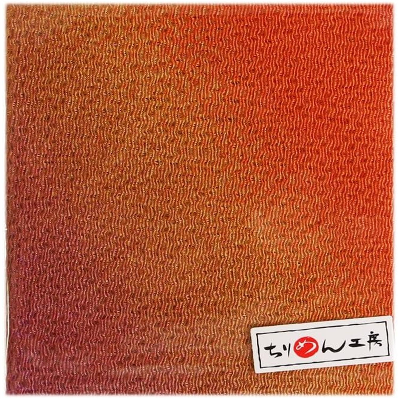 日本紐釦貿易 ちりめんカット 友禅 約23×33cm グラデーション 樺色 YN58-03 1枚（ご注文単位1枚）【直送品】