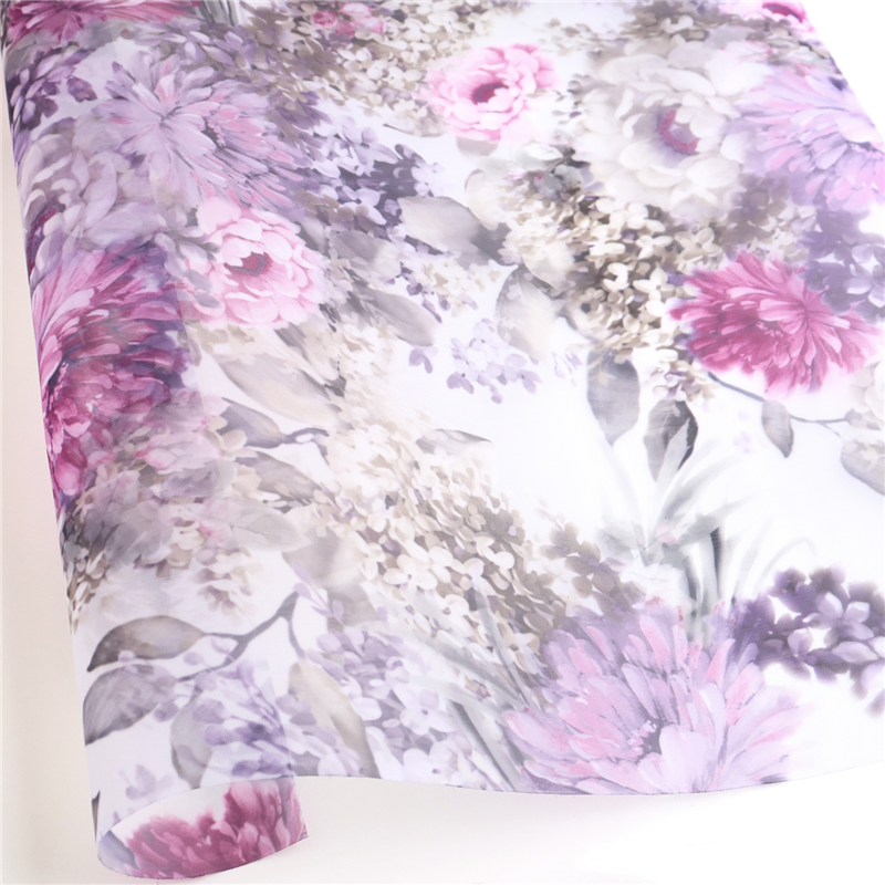 日本紐釦貿易 転写チュール 紫の大柄花 巾約68cm 3mカット 99077-1047-3M 1枚（ご注文単位1枚）【直送品】