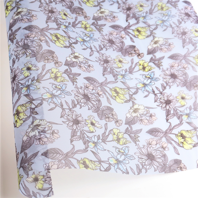 日本紐釦貿易 転写チュール 薄グレー地黄色い花 巾約68cm 1mカット F97591-1018-1M 1枚（ご注文単位1枚）【直送品】