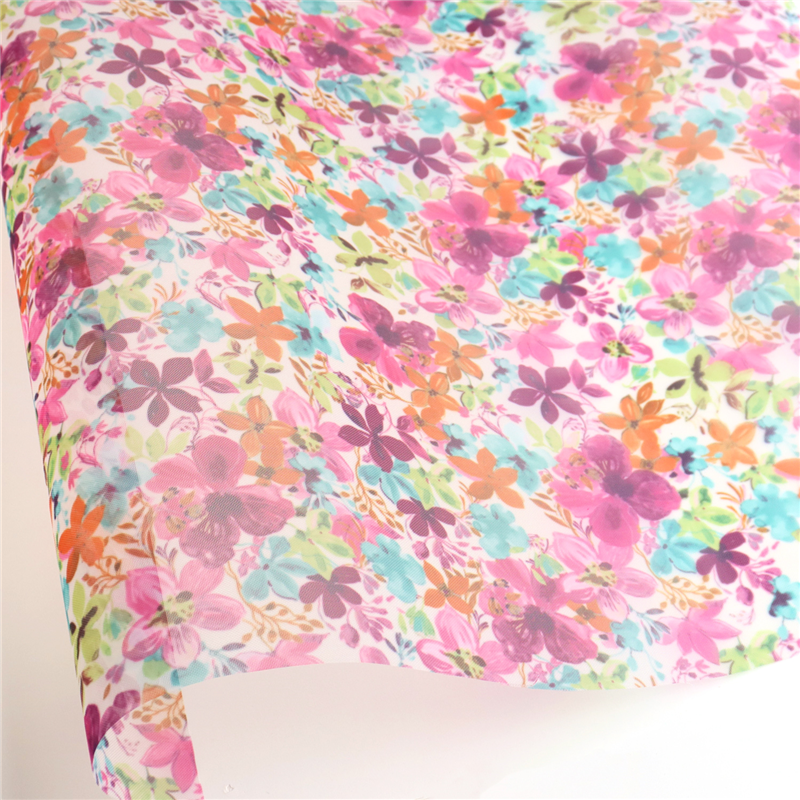 日本紐釦貿易 転写チュール カラフル小花 巾約68cm 5mカット 96931-1011-5M 1枚（ご注文単位1枚）【直送品】