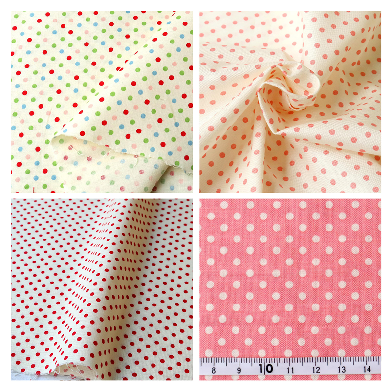 日本紐釦貿易 Happy Sweet Collection ドット小 スケア プリント生地 巾約110cm 生成×ピンク 2mカット HS1283-11-2M 1枚（ご注文単位1枚）【直送品】