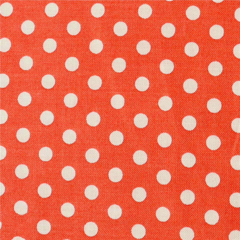 日本紐釦貿易 Happy Sweet Collection ドット スケア プリント生地 巾約110cm 生成×オレンジ 2mカット HS1284-12-2M 1枚（ご注文単位1枚）【直送品】