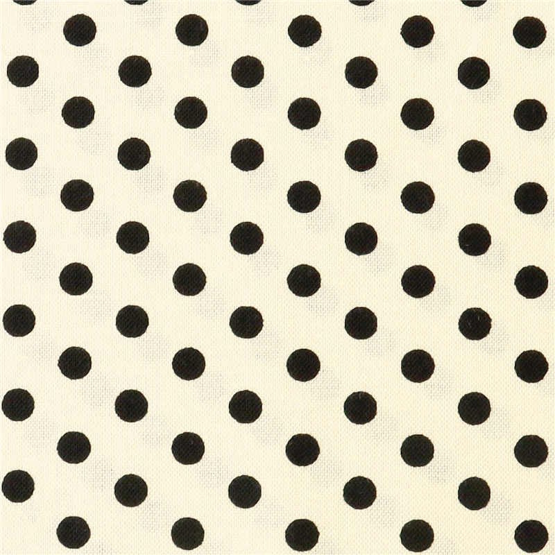 日本紐釦貿易 Happy Sweet Collection ドット スケア プリント生地 巾約110cm ブラック×生成 3mカット HS1284-7-3M 1枚(ご注文単位1枚)【直送品】