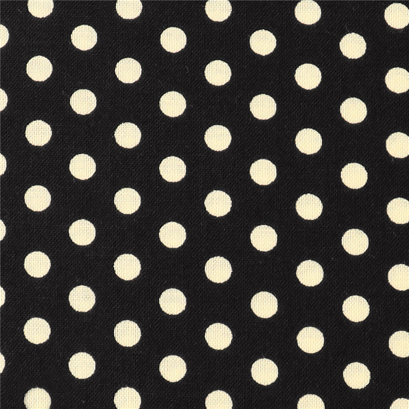 日本紐釦貿易 Happy Sweet Collection ドット スケア プリント生地 巾約110cm 生成×ブラック 3mカット HS1284-17-3M 1枚（ご注文単位1枚）【直送品】