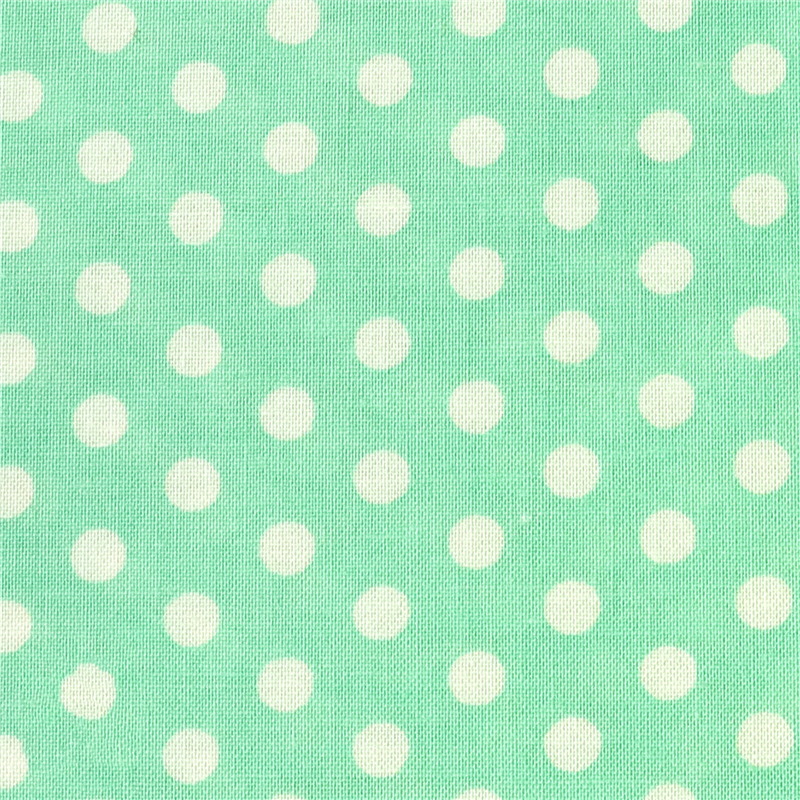 日本紐釦貿易 Happy Sweet Collection ドット スケア プリント生地 巾約110cm 白×パステルグリーン 3mカット HS1284-103-3M 1枚（ご注文単位1枚）【直送品】