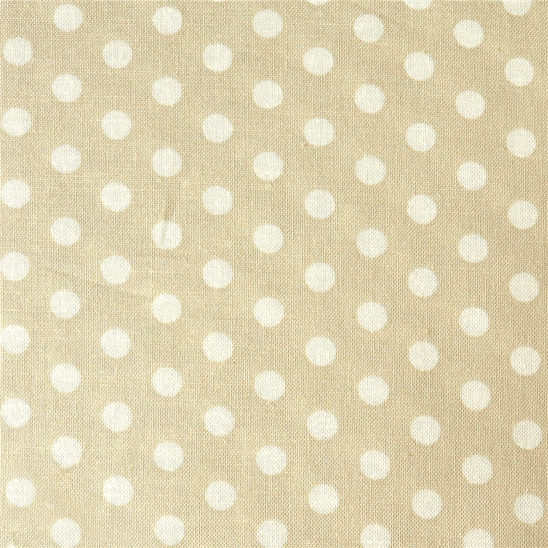 日本紐釦貿易 Happy Sweet Collection ドット スケア プリント生地 巾約110cm 白×ベージュ 3mカット HS1284-109-3M 1枚(ご注文単位1枚)【直送品】