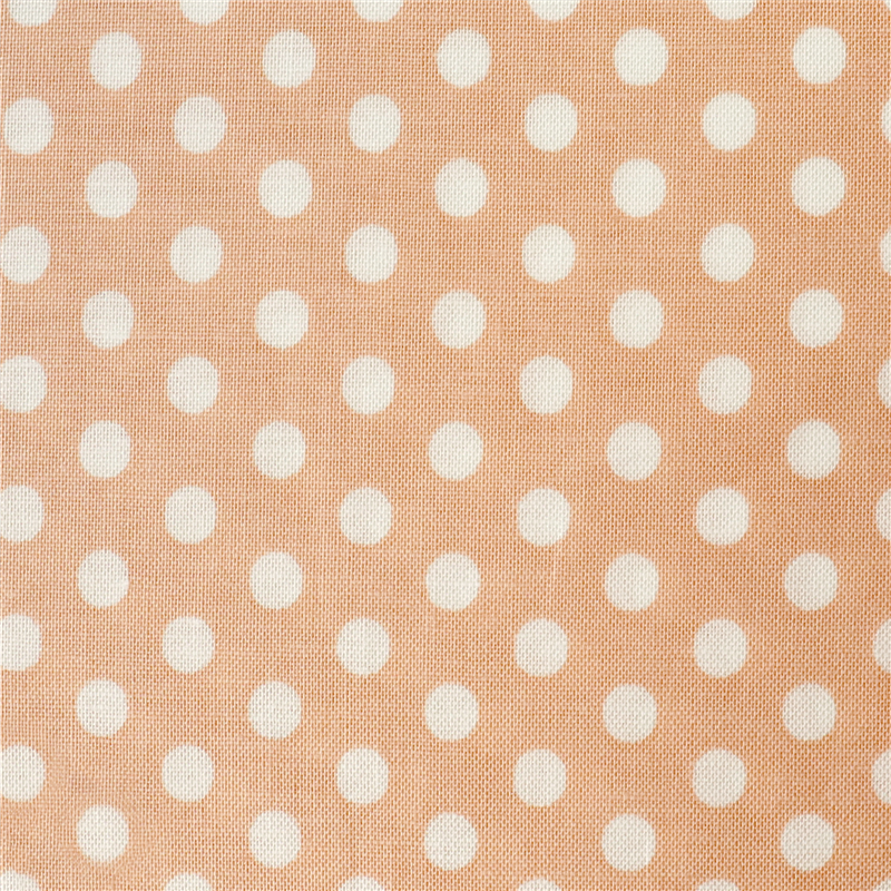 日本紐釦貿易 Happy Sweet Collection ドット スケア プリント生地 巾約110cm 白×パステルコーラル 5mカット HS1284-107-5M 1枚（ご注文単位1枚）【直送品】