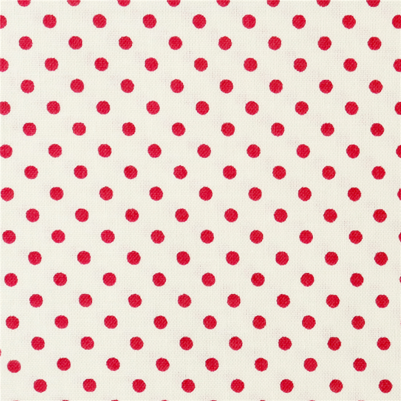 日本紐釦貿易 Happy Sweet Collection ドット小 スケア プリント生地 巾約110cm レッド×生成 6mカット HS1283-5-6M 1枚（ご注文単位1枚）【直送品】