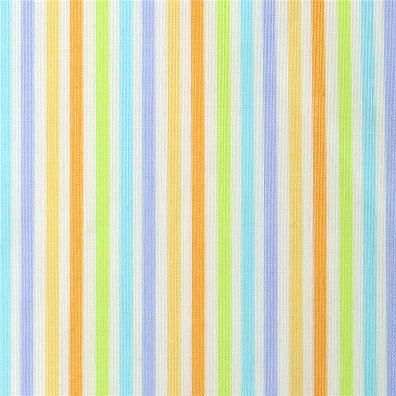 日本紐釦貿易 Happy Sweet Collection ストライプ細 スケア プリント生地 巾約110cm カラフル×生成 7mカット HS1281-11-7M 1枚（ご注文単位1枚）【直送品】