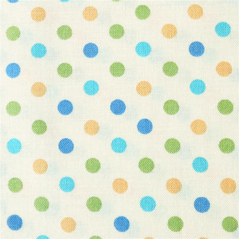 日本紐釦貿易 Happy Sweet Collection ドット スケア プリント生地 巾約110cm カラフル×生成 8mカット HS1284-9-8M 1枚（ご注文単位1枚）【直送品】