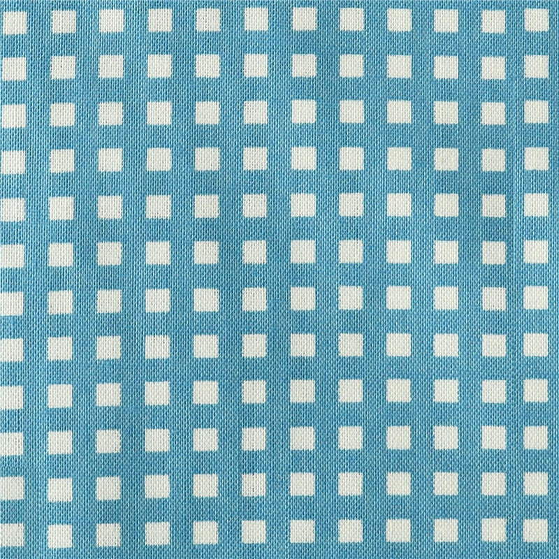 日本紐釦貿易 カラフルチェック柄 プリント生地 北欧風 布 Happy Sweet collection スカイブルー 巾約110cm×9m切売カット HS1287-5-9M 1枚(ご注文単位1枚)【直送品】