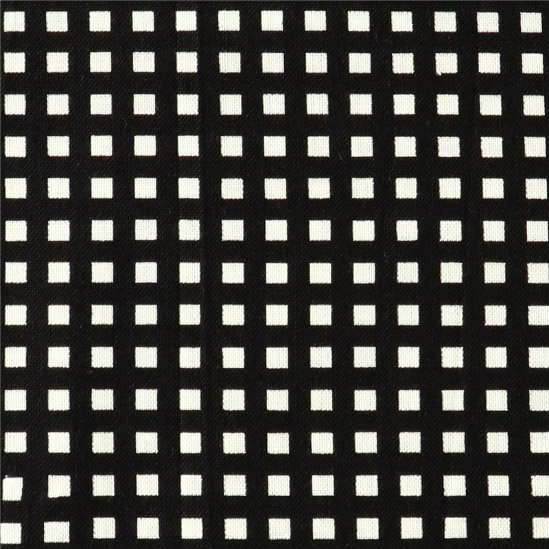 日本紐釦貿易 カラフルチェック柄 プリント生地 北欧風 布 Happy Sweet collection ブラック 巾約110cm×9m切売カット HS1287-10-9M 1枚(ご注文単位1枚)【直送品】