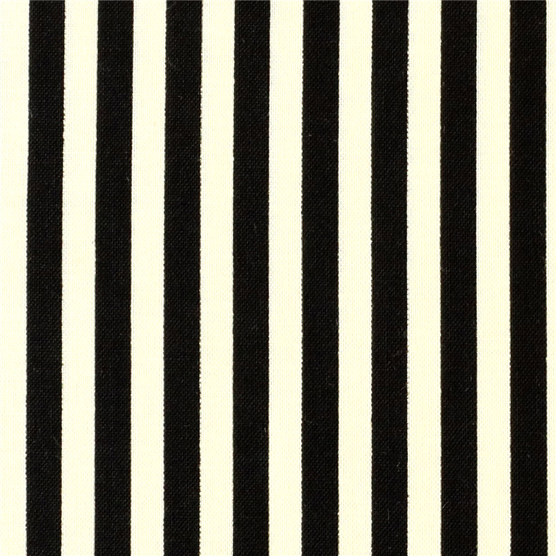日本紐釦貿易 Happy Sweet Collection ストライプ スケア プリント生地 巾約110cm ブラック×生成 10mカット HS1282-9-10M 1枚（ご注文単位1枚）【直送品】