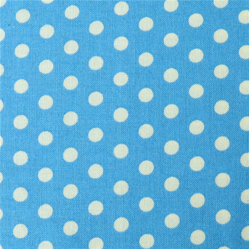 日本紐釦貿易 Happy Sweet Collection ドット スケア プリント生地 巾約110cm 生成×水色 10mカット HS1284-13-10M 1枚（ご注文単位1枚）【直送品】