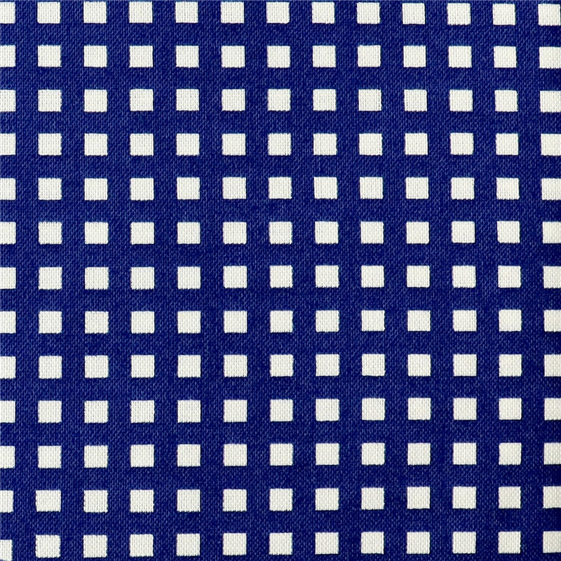 日本紐釦貿易 カラフルチェック柄 プリント生地 北欧風 布 Happy Sweet collection ネイビー 巾約110cm×10m切売カット HS1287-7-10M 1枚（ご注文単位1枚）【直送品】