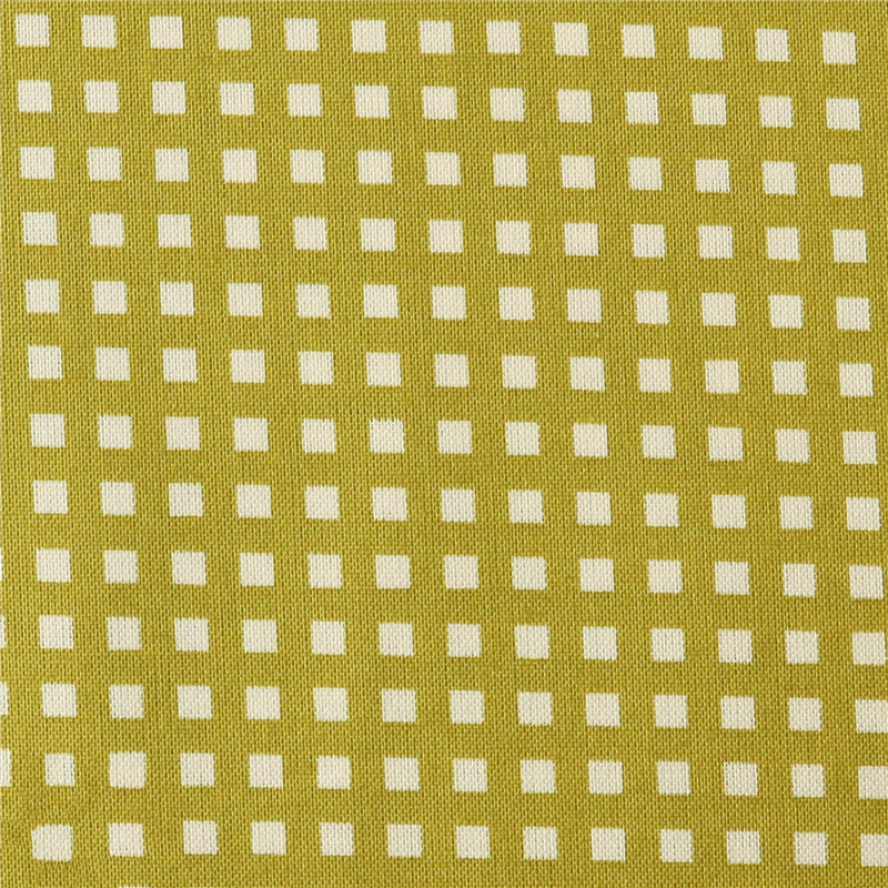 日本紐釦貿易 カラフルチェック柄 プリント生地 北欧風 布 Happy Sweet collection からし色 巾約110cm×10m切売カット HS1287-101-10M 1枚（ご注文単位1枚）【直送品】