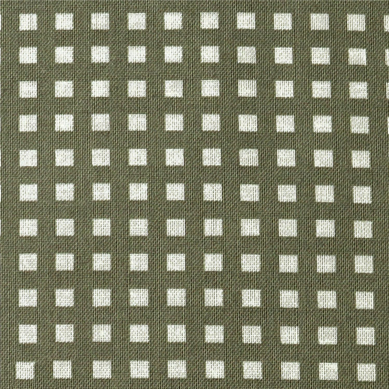 日本紐釦貿易 カラフルチェック柄 プリント生地 北欧風 布 Happy Sweet collection カーキ 巾約110cm×10m切売カット HS1287-107-10M 1枚（ご注文単位1枚）【直送品】