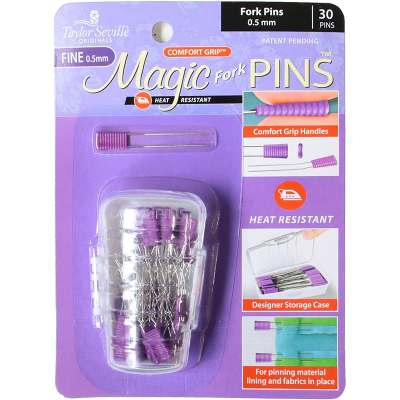 テイラーセビリア(Taylor Seville) Magic PINS マジックフォークピン 極細 ケース付 0.5mm×33mm 30本入 TY-04140 1個（ご注文単位1個）【直送品】